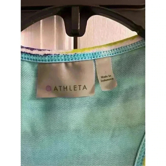 ATHLETA WOMEN'S Racer Back Multicolor Stretchy with Attached Bra Tank Top, Small - Picture 5 of 6